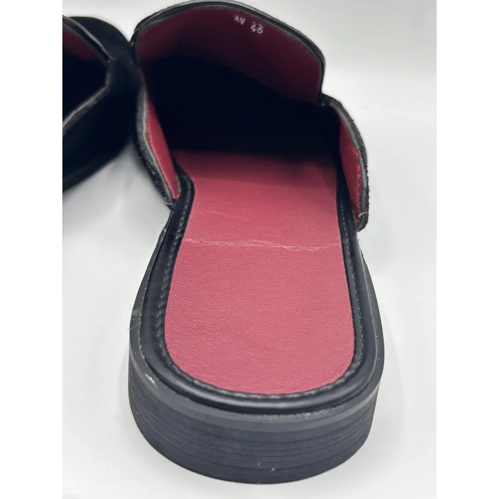 Black Velvet Bee Embroidered Slip-On Mule Loafers Slippers Men's Luxury Size 12